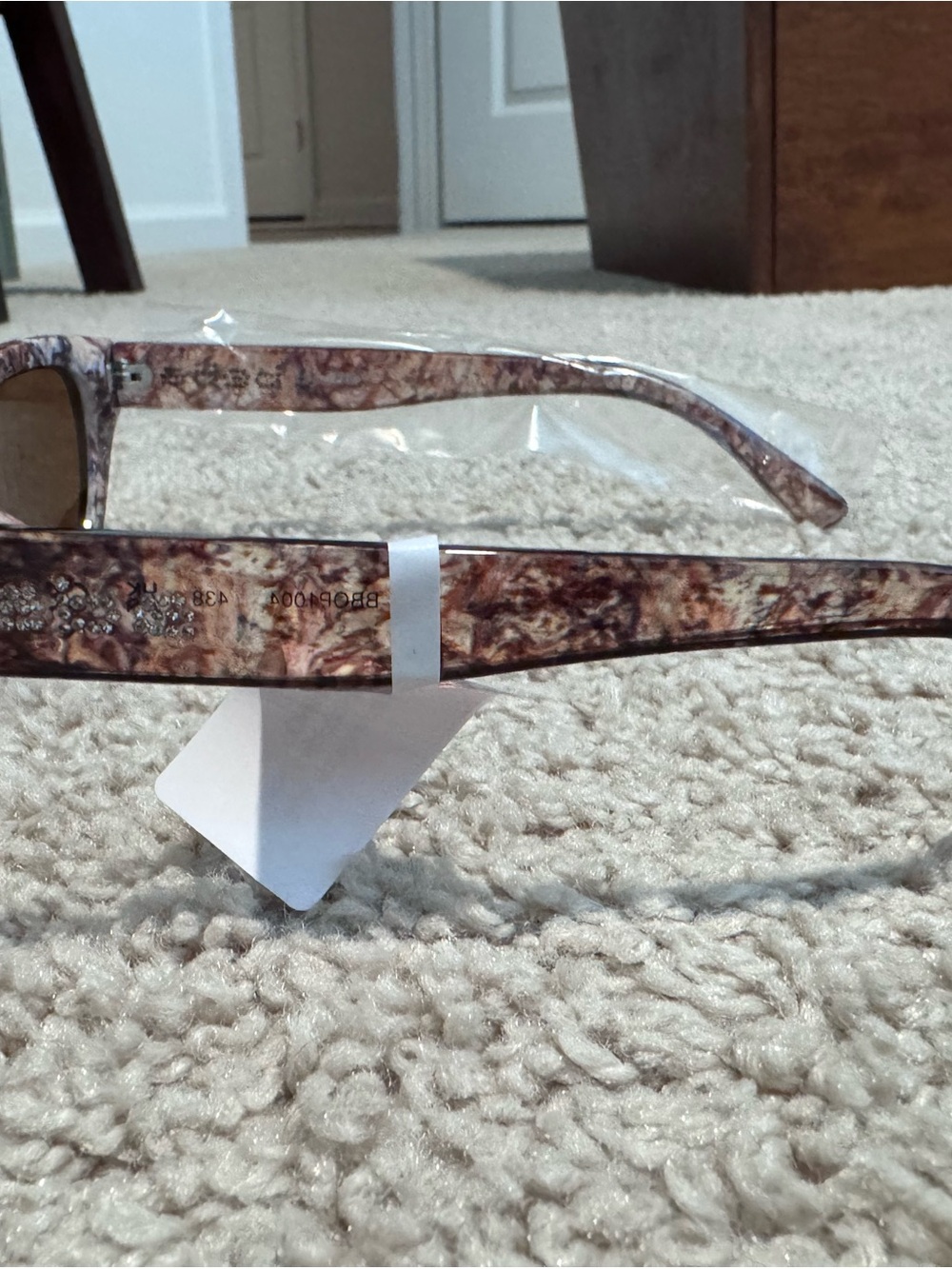 bebe Marbled Pink and Brown Crystal-Embellished Sunglasses - Picture 2 of 4